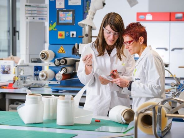 bostik employees in the laboratory