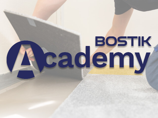 bostik academy logo over an image of a soft flooring application