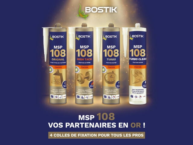 Lancement de la nouvelle gamme MSP 108 par Bostik, accompagnée d’un jeu promotionnel exclusif destiné aux professionnels du bâtiment.