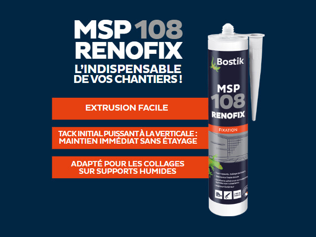 Le mastic de fixation MSP 108 RENOFIX : l'indispensable de la rénovation  made in France