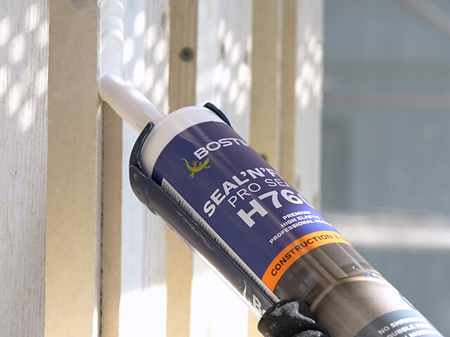 Hybrid Sealant being applied to a window joint