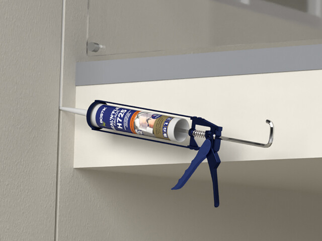 Hybrid Sealant being applied to the outside of a building