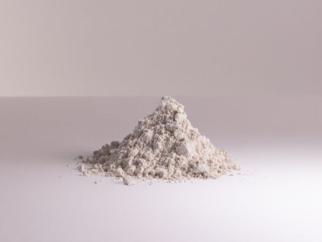Pile of white powder for floor levelling compound