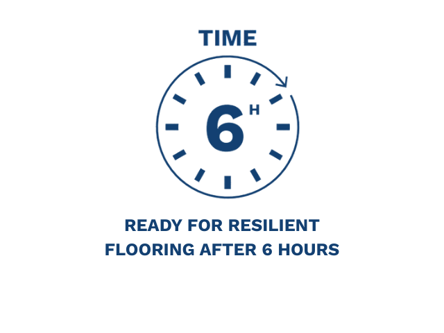 ready for resilient flooring after 6 hours