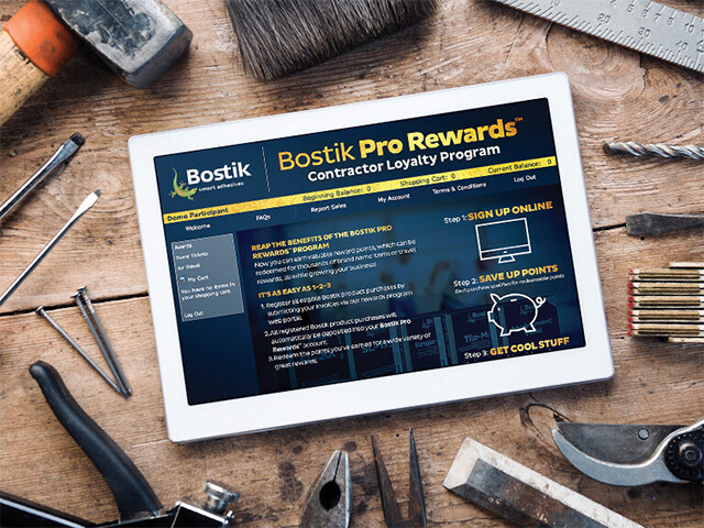 pro-rewards-image of contractors loyalty program on iPad