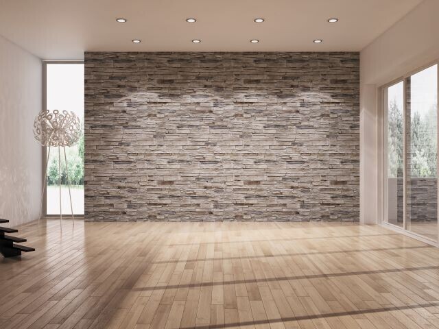 Hardwood-finish floor image wood floor boards, brick and plaster walls