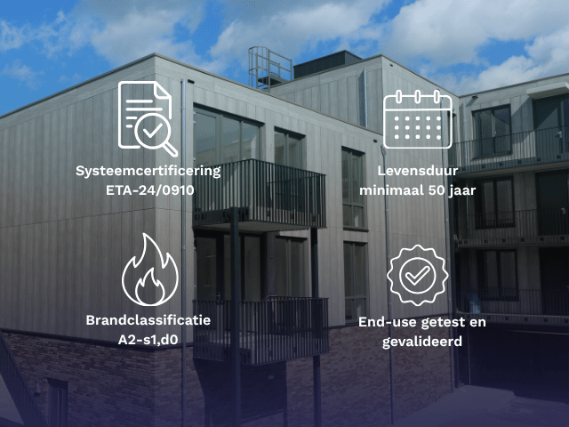 Gevelpanelen in een geventileerd gevelsysteem