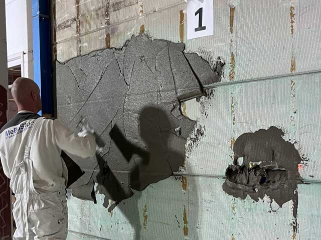 testdag met stukadoors voor Stucco W-140