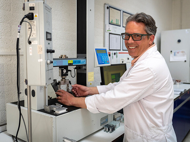 bostik quality control employee at work in lab