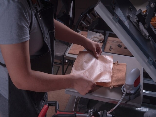 Transfer print powder adhesives