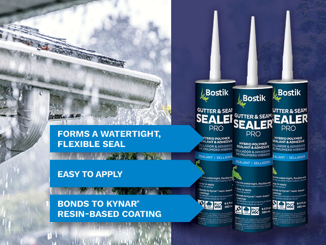 Bostik introduces GUTTER & SEAM SEALER™ PRO, a hybrid polymer sealant and adhesive that bonds to all common substrates.