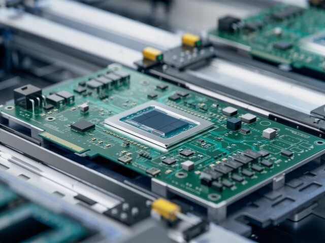 circuit board chip glued to a motherboard