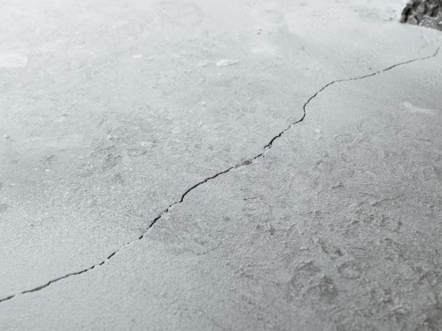 Scheur in een betonnen vloer